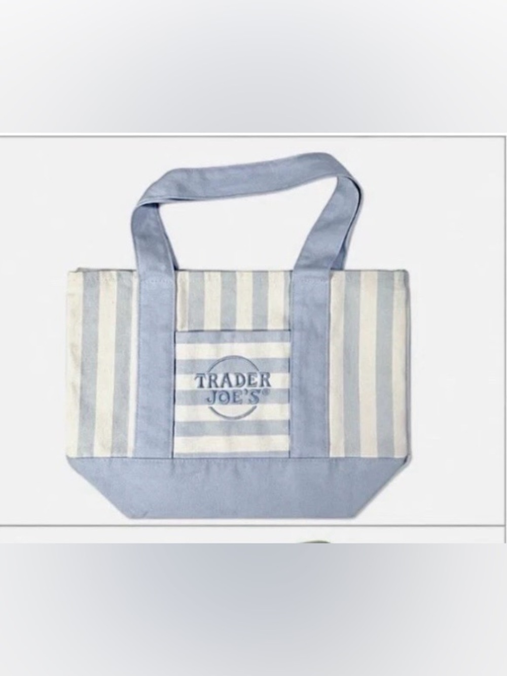 Trader Joe's Striped Mini Tote Bags 2026 Blue